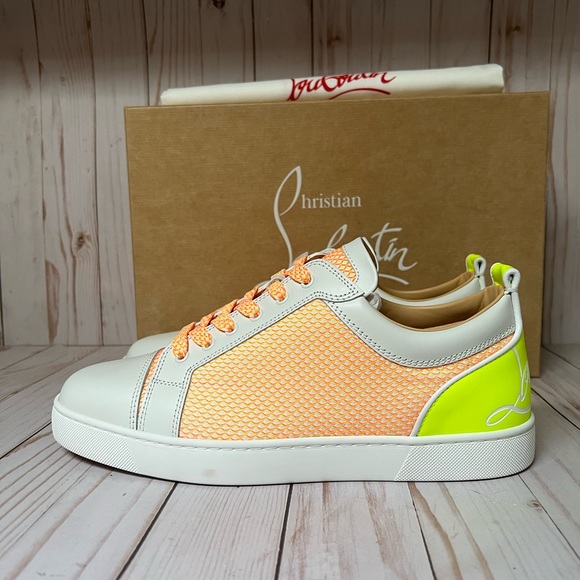 Christian Louboutin Fun Louis Junior White/Yellow Multi Sz 44 / 11 - Picture 3 of 15